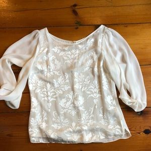White rayon and silk blouse